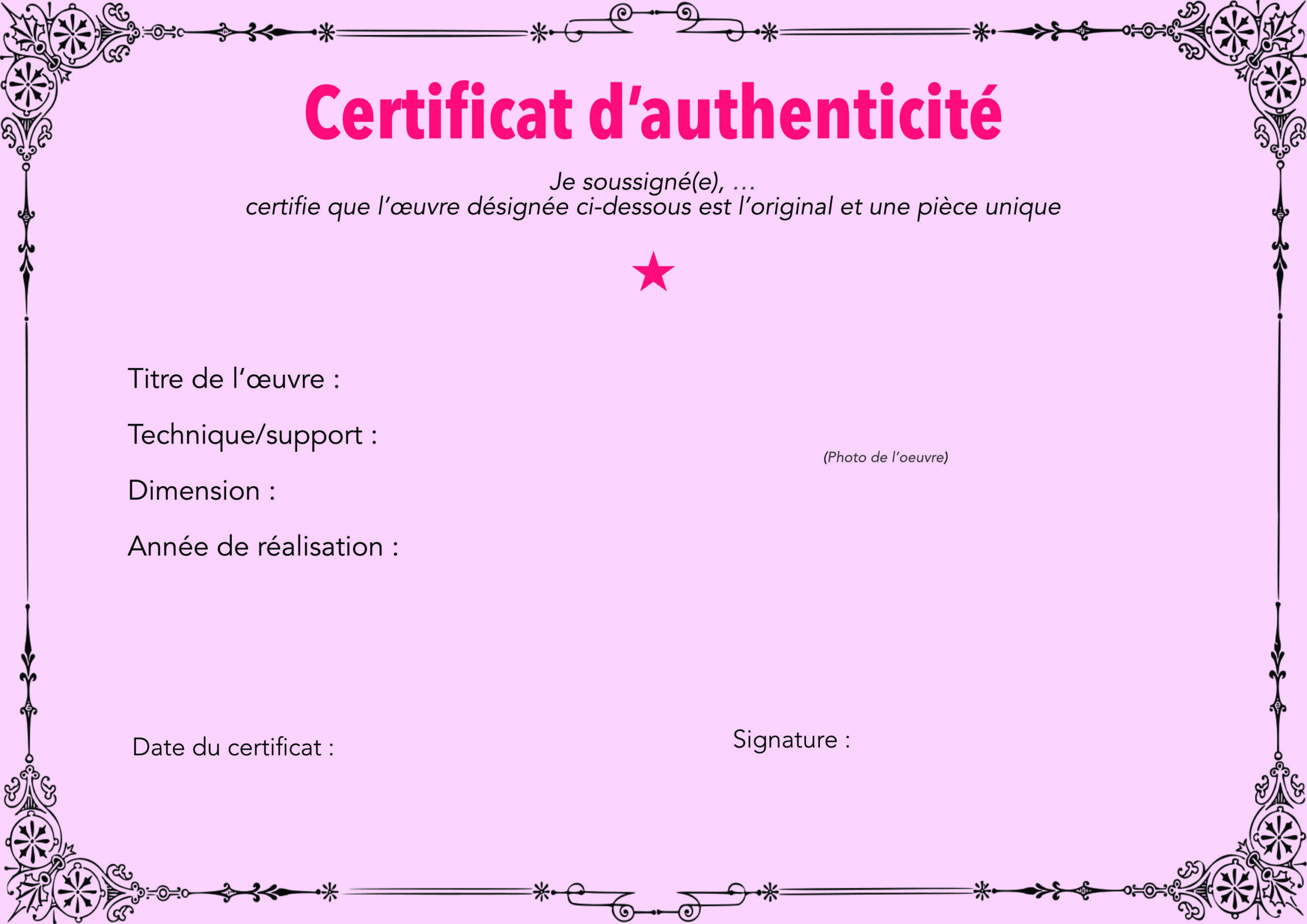 Un certificat dauthenticité pour vos œuvres ? - Le Guide de lartiste  auteur