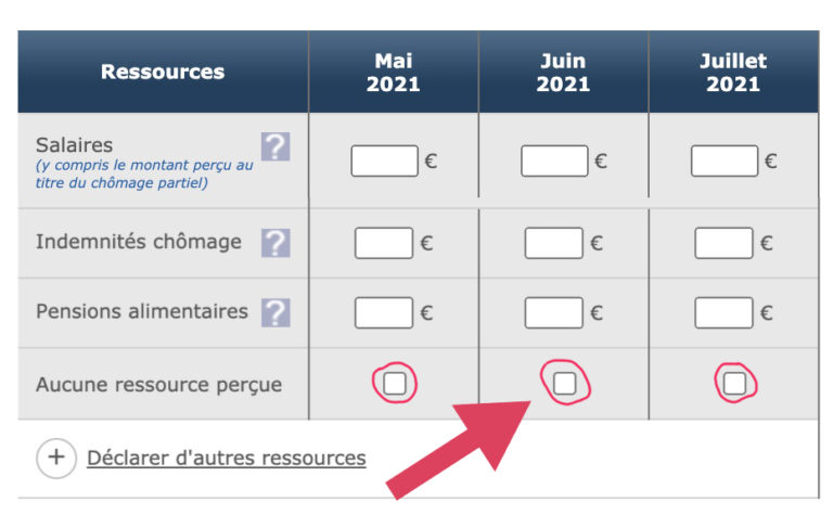 Formulaire Caf De Déclaration De Ressources De L'avant-dernière Année Civile