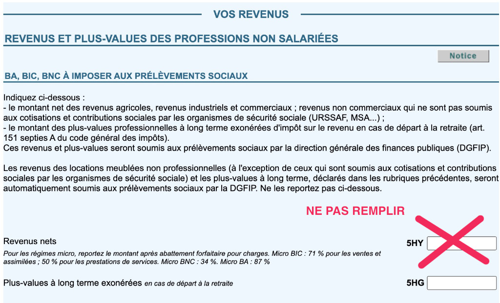 copie d'écran du site des impôts