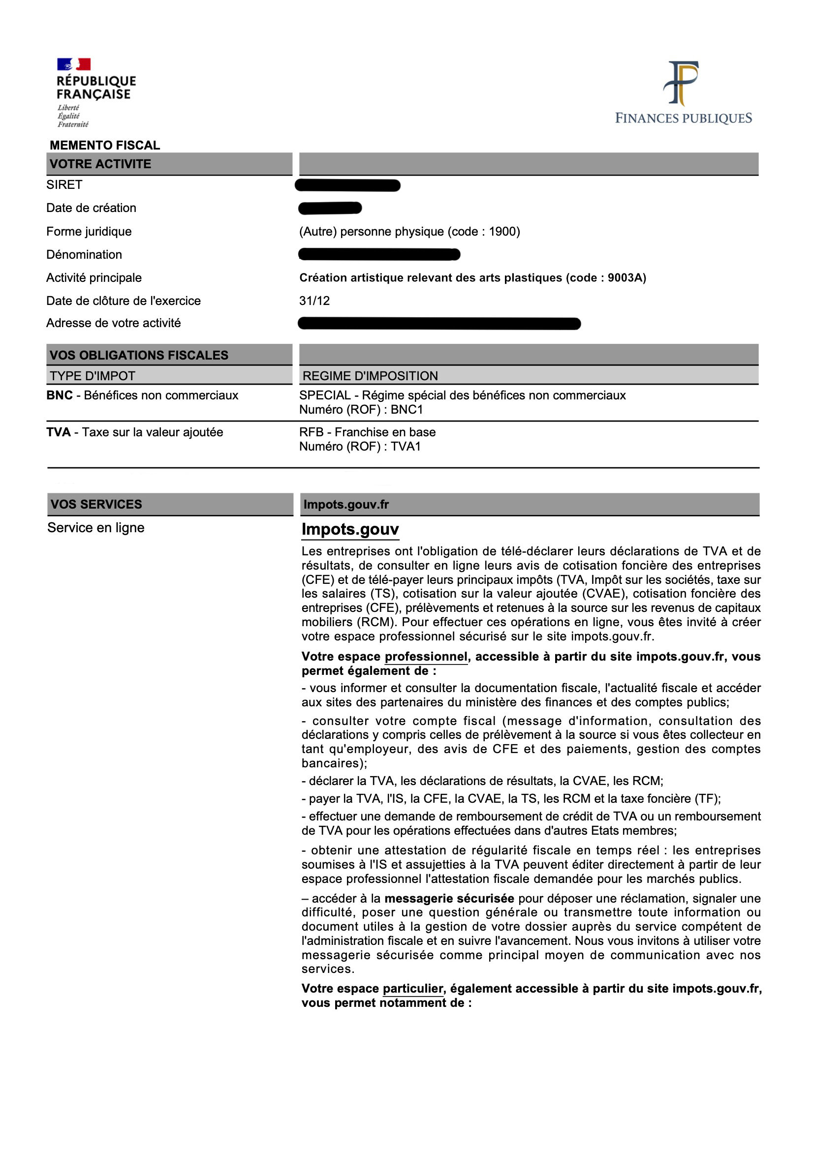 mémento fiscal exemple