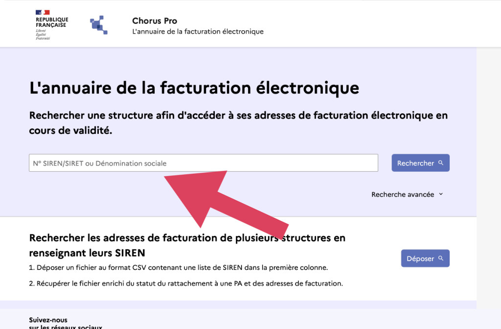 site chorus pro : un siret pour accéder à l'annuaire